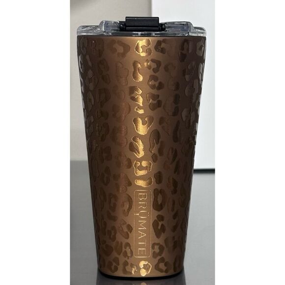 BruMate Imperial Pint 20oz Travel Tumbler, GOLD LEOPARD - Picture 4 of 6